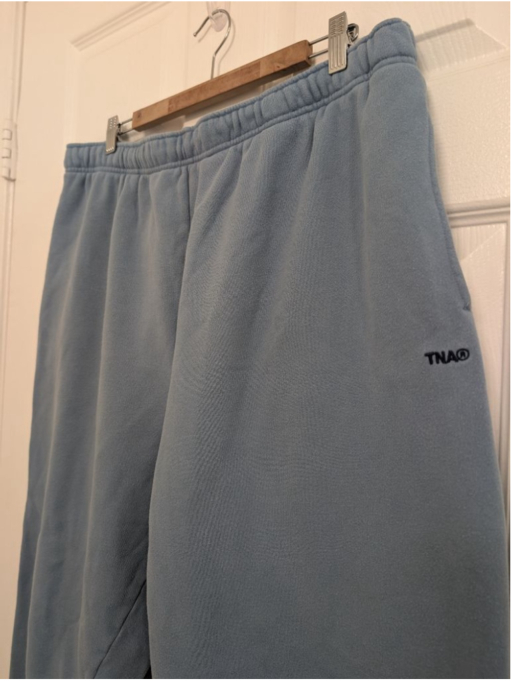 Aritzia TNA Blue Sweatfleece Cozy Fleece Mega Fit Joggers 2XL Airport Outfit